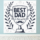 Beste Dad Trophy Design - Vaderdag cadeau Canvas Afdruk (Insitu (Houten vloer))