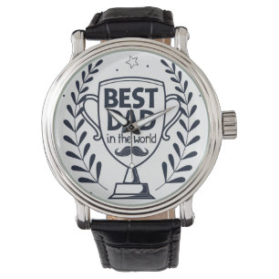 Beste Dad Trophy Design - Vaderdag cadeau Horloge