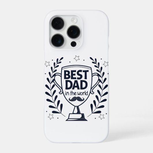 Beste Dad Trophy Design - Vaderdag cadeau iPhone Hoesje (Achterkant)