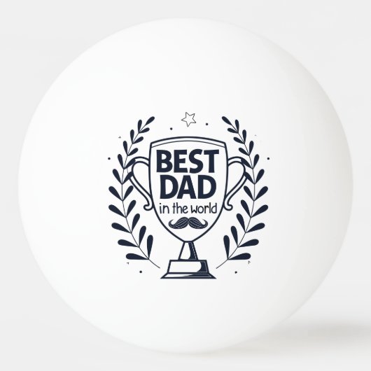 Beste Dad Trophy Design - Vaderdag cadeau Pingpongbal (Voorkant)