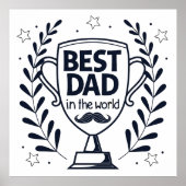 Beste Dad Trophy Design - Vaderdag cadeau Poster (Voorkant)