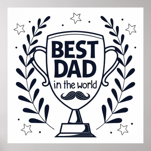 Beste Dad Trophy Design - Vaderdag cadeau Poster (Voorkant)