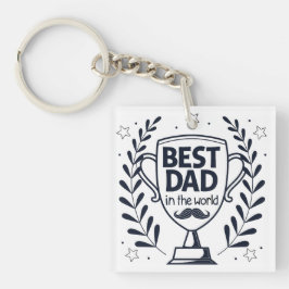 Beste Dad Trophy Design - Vaderdag cadeau Sleutelhanger
