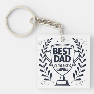 Beste Dad Trophy Design - Vaderdag cadeau Sleutelhanger