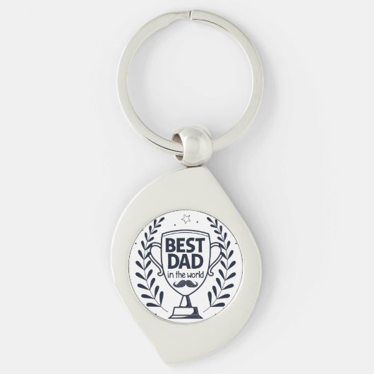 Beste Dad Trophy Design - Vaderdag cadeau Sleutelhanger (Voorkant)