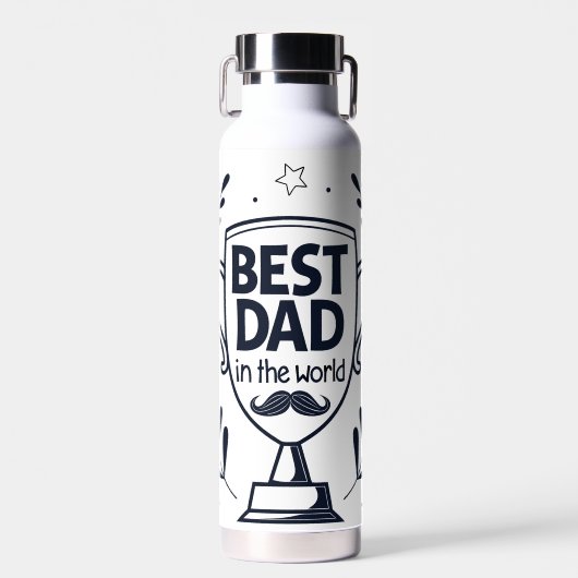 Beste Dad Trophy Design - Vaderdag cadeau Waterfles (Voorkant)