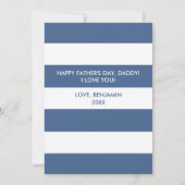 Beste Dad Vaderdag Flat Photo Card / Blauw Kaart (Achterkant)
