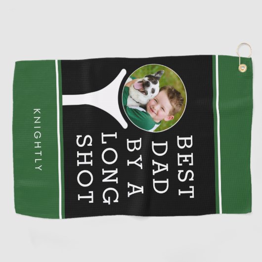 BESTE DAD VAN EEN LONG SHOT Foto op maat Golfhanddoek (Horizontaal)