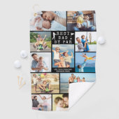 BESTE DAD VAN PAR 12 Foto Collage Persoonlijk Golf Golfhanddoek (Insitu)