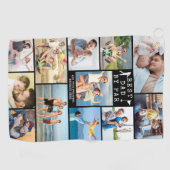 BESTE DAD VAN PAR 12 Foto Collage Persoonlijk Golf Golfhanddoek (Horizontaal)