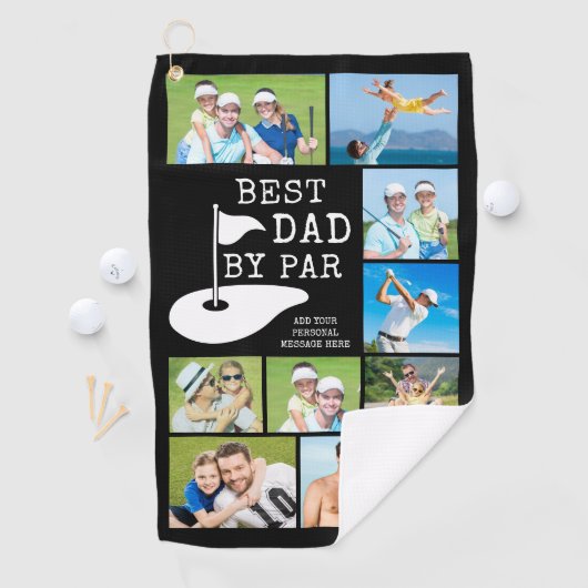 BESTE DAD VAN PAR 9 Foto-collage, speciaal geperso Golfhanddoek (Insitu)