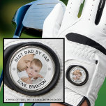 BESTE DAD VAN PAR Foto gepersonaliseerd Golf Handschoen<br><div class="desc">Creëer een gepersonaliseerde golfhandschoen voor de golfliefhebber vader (of wie dan ook) met een bewerkbare titel BEST DAD BY PAR en uw aangepaste tekst in uw kleurkeuze. Maakt een geweldige Vaderdag, papa verjaardag of vakantie cadeau. ASSISTENTIE: Voor hulp bij het aanpassen of personaliseren van het ontwerp, het veranderen van de...</div>