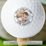 BESTE DAD VAN PAR Foto gepersonaliseerd Golfballen<br><div class="desc">Creëer een op maat gemaakte, gepersonaliseerde fotogolfbalset van 3 of 12 met de bewerkbare titel BEST DAD BY PAR en uw boodschap in de kleur van uw keuze (in zilver of grijs) voor een speciale golfliefhebber vader als een verjaardags-, Vaderdag- of vakantiegift. Elke bal heeft hetzelfde afbeelding. WIJZIGINGEN: Wijzig de...</div>