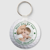 BESTE DAD VAN PAR Foto Golf Ball, gepersonaliseerd Sleutelhanger (Voorkant)