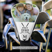 BESTE DAD VAN PAR Foto Monogram Black White Golfheadcover