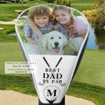 BESTE DAD VAN PAR Foto Monogram Black White Golfheadcover<br><div class="desc">Creëer een aangepaste gepersonaliseerde foto-golfafdekking voor een golfer-pap met de bewerkbare, grappige titel BEST DAD BY PAR en een monogram in een bewerkbare zwarte tekstkleur die je kunt veranderen in een complementaire kleur voor je afbeelding, zijn golftas of zijn favoriete kleur. Een gedenkwaardig cadeau voor vaderdag, zijn verjaardag of een...</div>