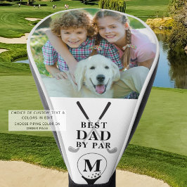 BESTE DAD VAN PAR Foto Monogram Black White Golfheadcover