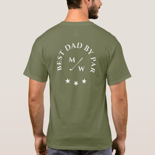 BESTE DAD VAN PAR FUNNY GOLF VADERDAG MONOGRAM T-SHIRT (Achterkant)