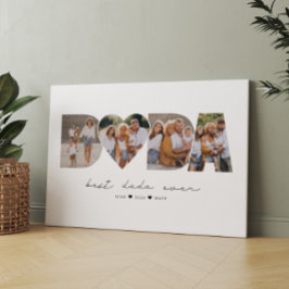 Beste Dada ooit 4 Fotocollage Eerste Vaderdag Canvas Afdruk