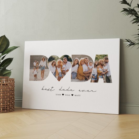 Beste Dada ooit 4 Fotocollage Eerste Vaderdag Canvas Afdruk
