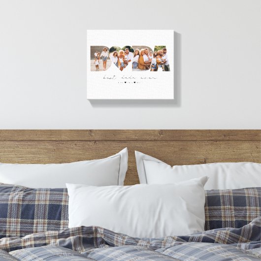 Beste Dada ooit 4 Fotocollage Eerste Vaderdag Canvas Afdruk (Insitu (Slaapkamer))