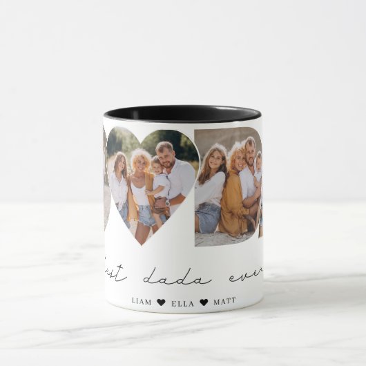 Beste Dada ooit 4 Fotocollage Eerste Vaderdag Mok (Midden)