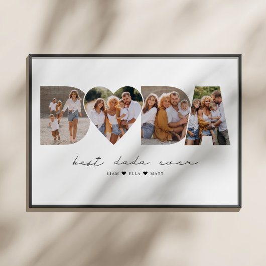 Beste Dada ooit 4 Fotocollage Eerste Vaderdag Poster