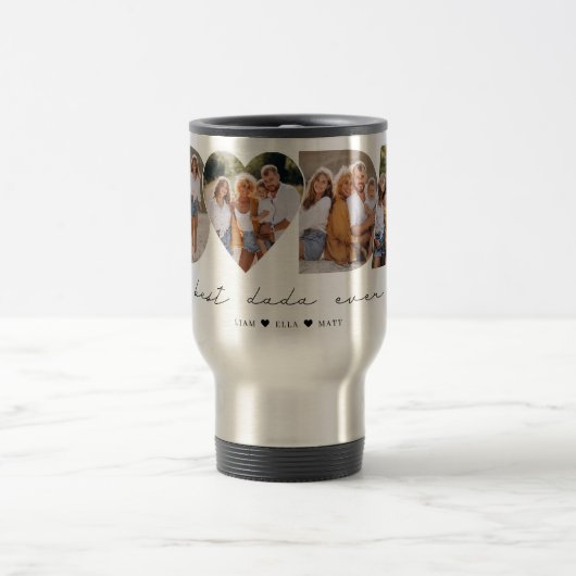 Beste Dada ooit 4 Fotocollage Eerste Vaderdag Reisbeker (Center)