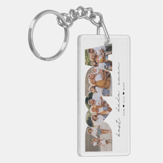 Beste Dada ooit 4 Fotocollage Eerste Vaderdag Sleutelhanger (Voorkant Links)