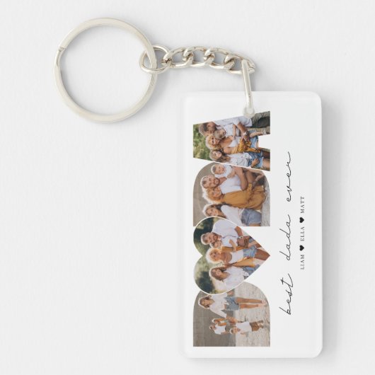 Beste Dada ooit 4 Fotocollage Eerste Vaderdag Sleutelhanger (Voorkant)