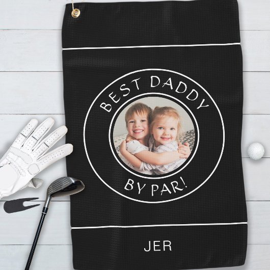 Beste Daddy door Par Golfer Foto Schattige Zwart W Golfhanddoek