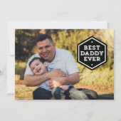 Beste Daddy Ever Hexagon Overlay Foto Feestdagenkaart (Voorkant)