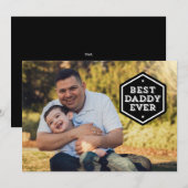 Beste Daddy Ever Hexagon Overlay Foto Feestdagenkaart (Voorkant / Achterkant)