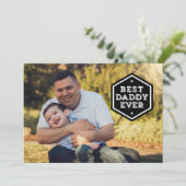 Beste Daddy Ever Hexagon Overlay Foto Feestdagenkaart (Staand voorkant)
