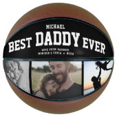 BESTE DADDY OOIT Cool Trendy Unieke fotocollage Basketbal (Voorkant)