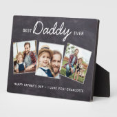 Beste DADDY ooit Persoonlijk 3 Foto Vaderdag Fotoplaat (Zijkant)