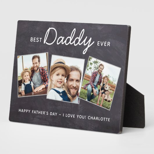 Beste DADDY ooit Persoonlijk 3 Foto Vaderdag Fotoplaat (Zijkant)