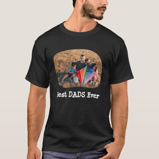 Beste DADS ooit LGBTQ uploadt uw horizontale foto T-shirt (Voorkant)