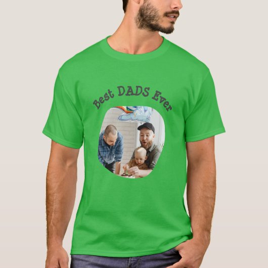 Beste DADS ooit LGBTQ uploadt uw vierkante foto T-shirt (Voorkant)