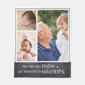Beste Dads worden gepromoot naar foto-collage opa  Fleece Deken (Voorkant)