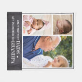 Beste Dads worden gepromoot naar foto-collage opa  Fleece Deken (Voorkant (Horizontaal))