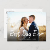 Beste dag altijd stijlvolle bruiloft Dank je foto Briefkaart (Voorkant / Achterkant)