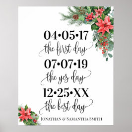 Beste dag bordje trouwdatum ja dag kerst poster