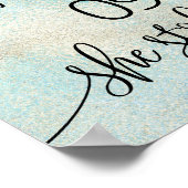 Beste dag bruiloft Datum Ja Dag Blauwgroen met Gol Poster (Hoek)