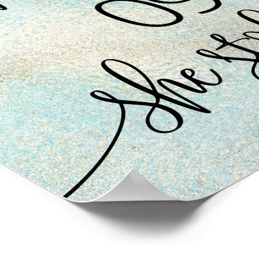 Beste dag bruiloft Datum Ja Dag Blauwgroen met Gol Poster (Hoek)