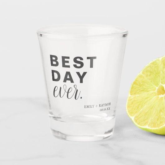 Beste dag elke bruiloft shot glas (Voorkant)