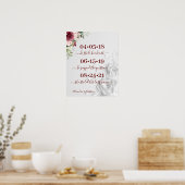 Beste dag Floral bruiloft datum Ja dag teken Poster (Keuken)