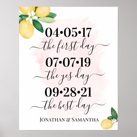 Beste dag huwelijksdatum Ja Dag Roze logo's Poster (Voorkant)