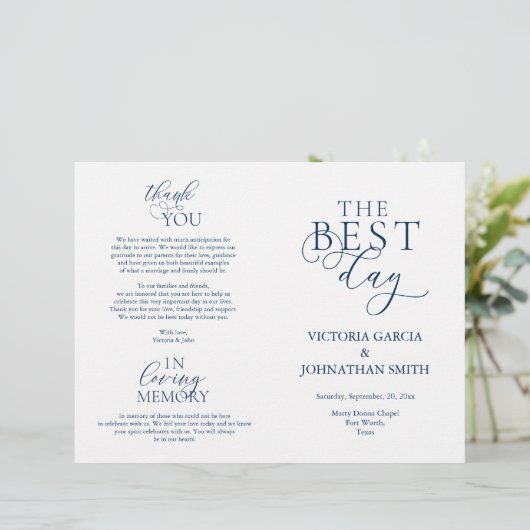 Beste dag, huwelijksfeestelijke programma's (Staand voorkant)