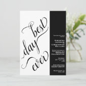 Beste dag, moderne 2-paars zwart-witbruiloft kaart (Staand voorkant)